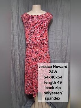 Jessica Howard Pink Multi-Dot Maxi Dress